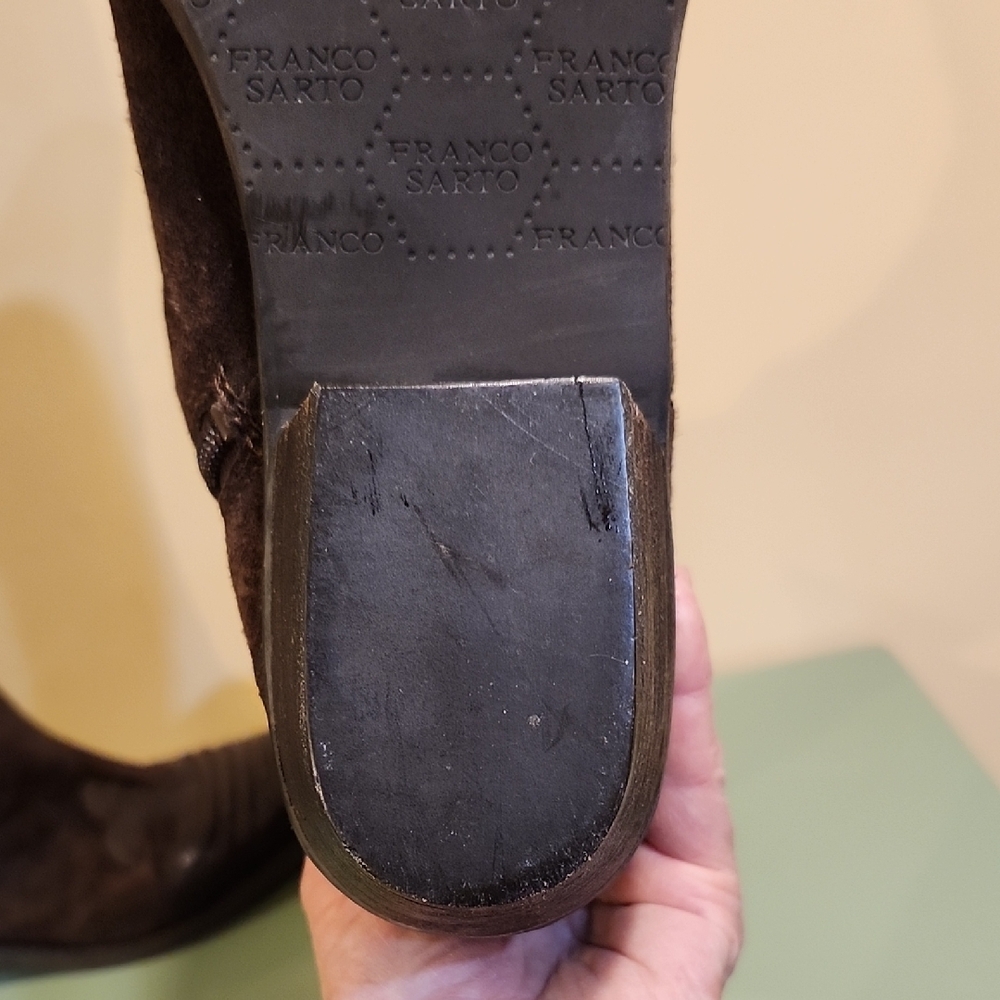 Franco Sarto Dark Brown Heeled Boots - Picture 9 of 10
